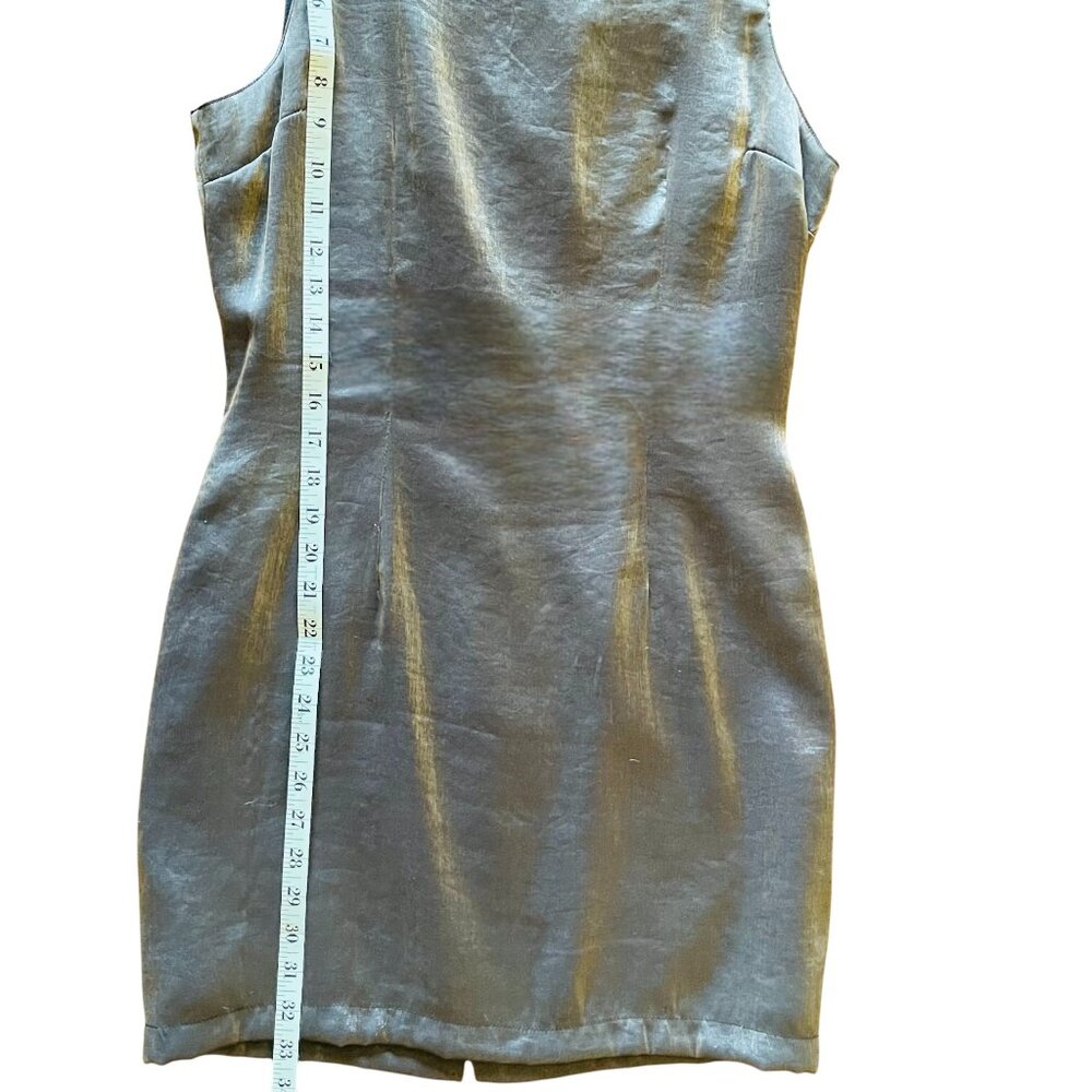 Born In America BIA Vintage Silvery Cocktail Mini Dress Minimalist Bodycon - Picture 8 of 10